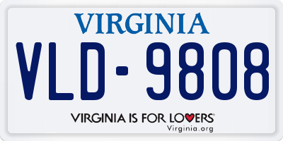 VA license plate VLD9808