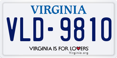 VA license plate VLD9810
