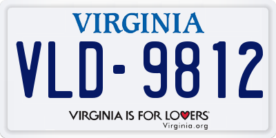 VA license plate VLD9812