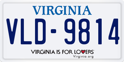 VA license plate VLD9814