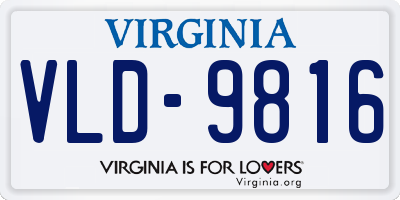 VA license plate VLD9816