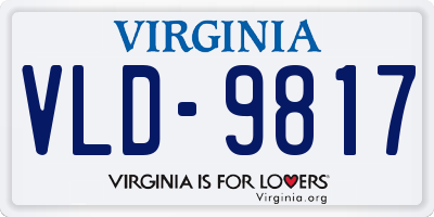 VA license plate VLD9817