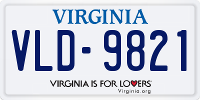 VA license plate VLD9821