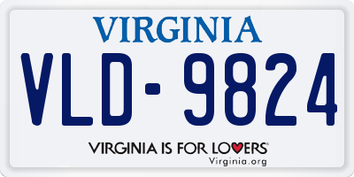 VA license plate VLD9824