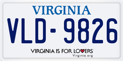 VA license plate VLD9826