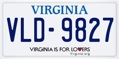 VA license plate VLD9827