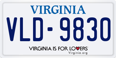 VA license plate VLD9830