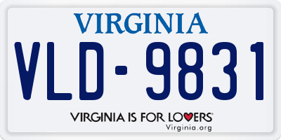 VA license plate VLD9831