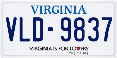 VA license plate VLD9837