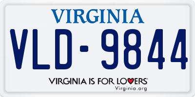 VA license plate VLD9844