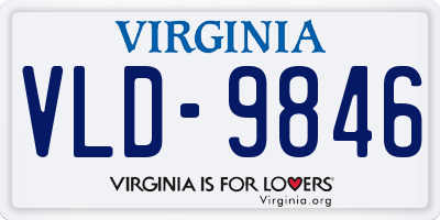 VA license plate VLD9846