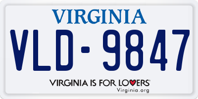 VA license plate VLD9847