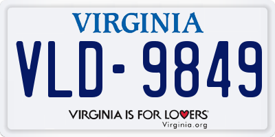 VA license plate VLD9849