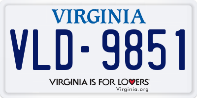 VA license plate VLD9851
