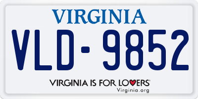 VA license plate VLD9852