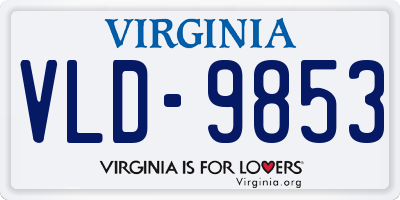 VA license plate VLD9853