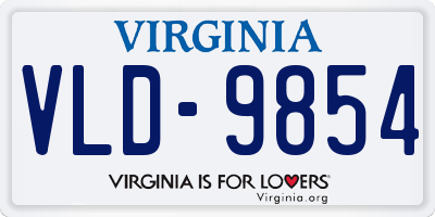 VA license plate VLD9854