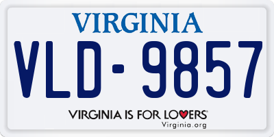 VA license plate VLD9857
