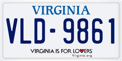 VA license plate VLD9861