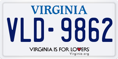 VA license plate VLD9862