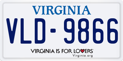 VA license plate VLD9866