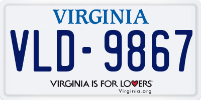 VA license plate VLD9867