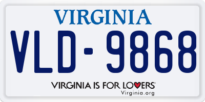 VA license plate VLD9868