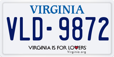VA license plate VLD9872