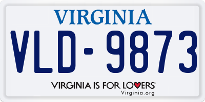 VA license plate VLD9873