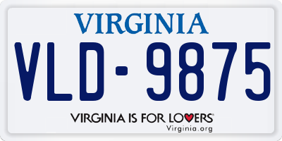 VA license plate VLD9875