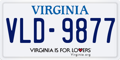 VA license plate VLD9877
