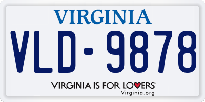 VA license plate VLD9878