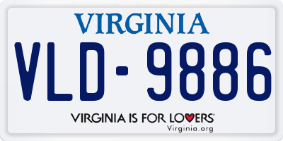 VA license plate VLD9886