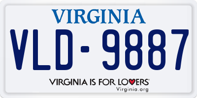 VA license plate VLD9887