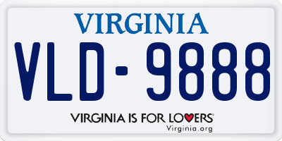 VA license plate VLD9888