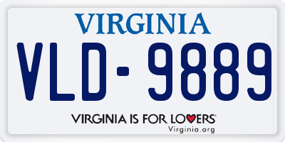 VA license plate VLD9889