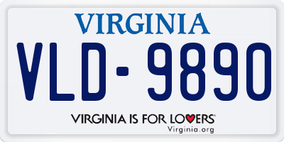 VA license plate VLD9890