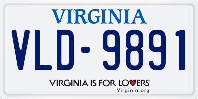 VA license plate VLD9891
