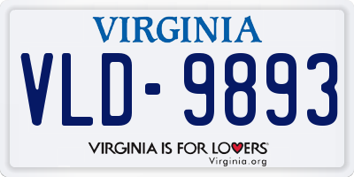 VA license plate VLD9893
