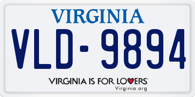 VA license plate VLD9894