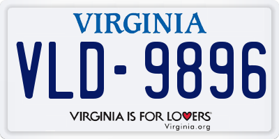 VA license plate VLD9896