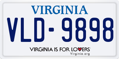 VA license plate VLD9898