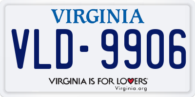VA license plate VLD9906