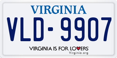 VA license plate VLD9907