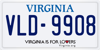 VA license plate VLD9908
