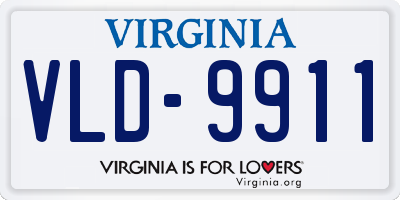 VA license plate VLD9911