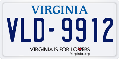 VA license plate VLD9912