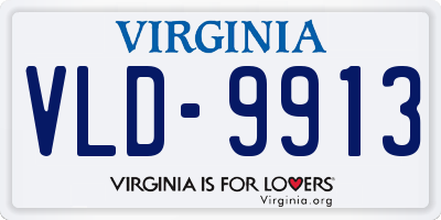 VA license plate VLD9913