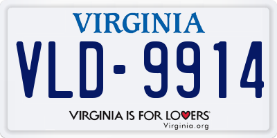 VA license plate VLD9914