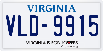 VA license plate VLD9915